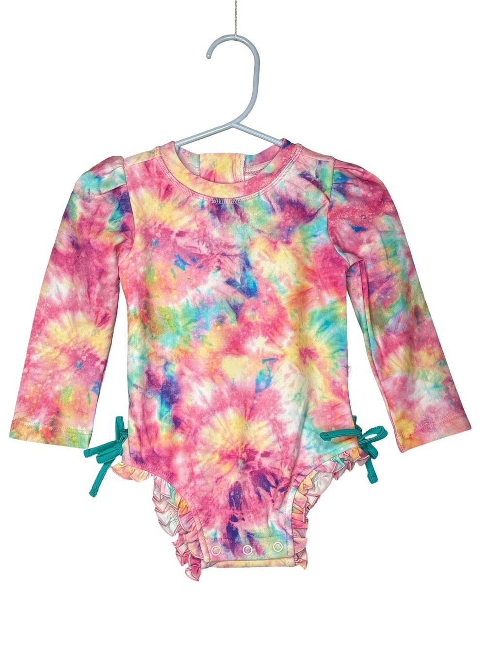 Posh Peanut Tie-Dye One-Piece Swimsuit in Pink, Yellow, Blue, Green NWOT